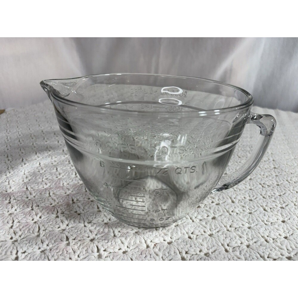Anchor Hocking Glass Batter Bowl/Measuring Cup 8 Cups/2 Qts Or 2000 ML/2 Liters